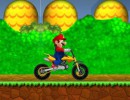 バイクに乗ったマリオで敵を避けるゲーム マリオファンライド
