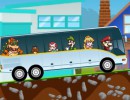 マリオのキャラ達が乗った大型バスのバランスゲーム マリオバス