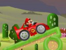 マリオがカートでデコボコ道を進むバランスゲーム マリオラッシュ