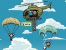 パラシュートの人達をヘリで救出するゲーム パラシュートSOS