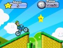 自転車に乗っているマリオのバイクゲーム マリオBMX 3