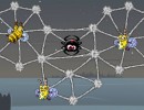 クモの巣に捕らわれている虫を助けるパズルゲーム グリーディースパイダー