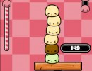 可愛いお餅キャラを積み上げていくミニゲーム モチスタッカー