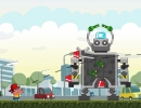 街を荒らすロボをパチンコ武器で倒していくパズルゲーム ビッグ エビル ロボット