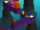 追っかけてくる岩や障害物を避けていくミニゲーム ピクセル エスケープ
