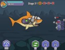 サメを強化して敵を倒して進むゲーム サイバー シャーク