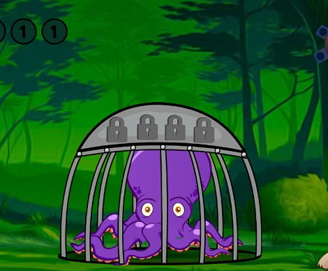 Purple Octopus Rescue From Cage