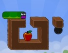 リンゴを食べてアオムシをゴールへ誘導するアクションパズルゲーム アップル ウォーム