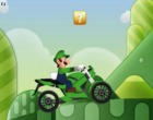 ルイージがバイクに乗って進むバランスゲーム ルイージバイクコース